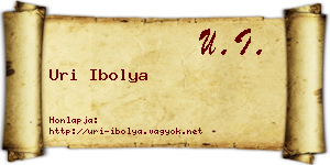 Uri Ibolya névjegykártya
